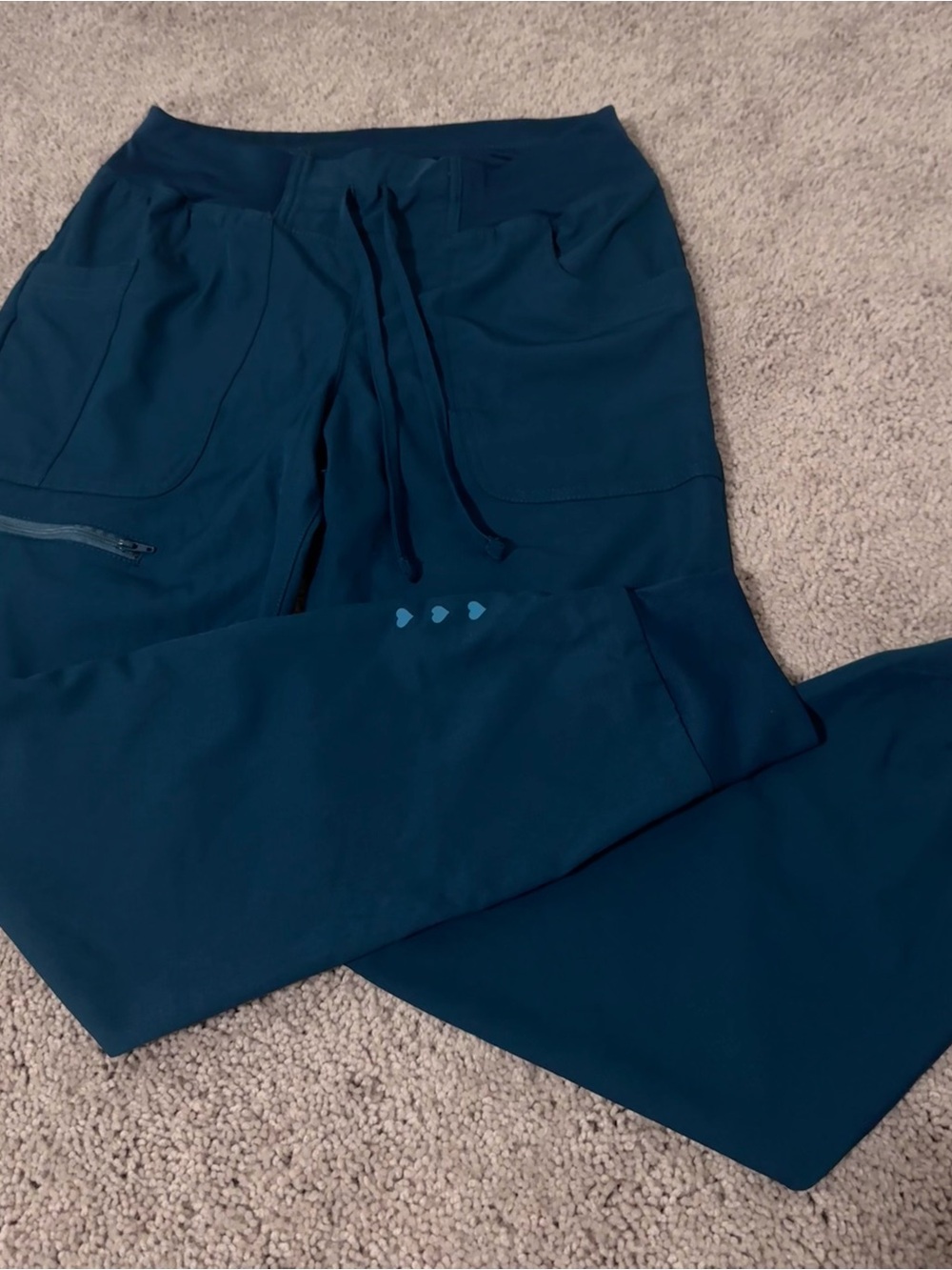 Heart soul Teal Drawstring Scrub Pants - Comfortable Everyday Wear